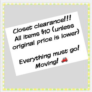 CLOSET CLEARANCE!!!!